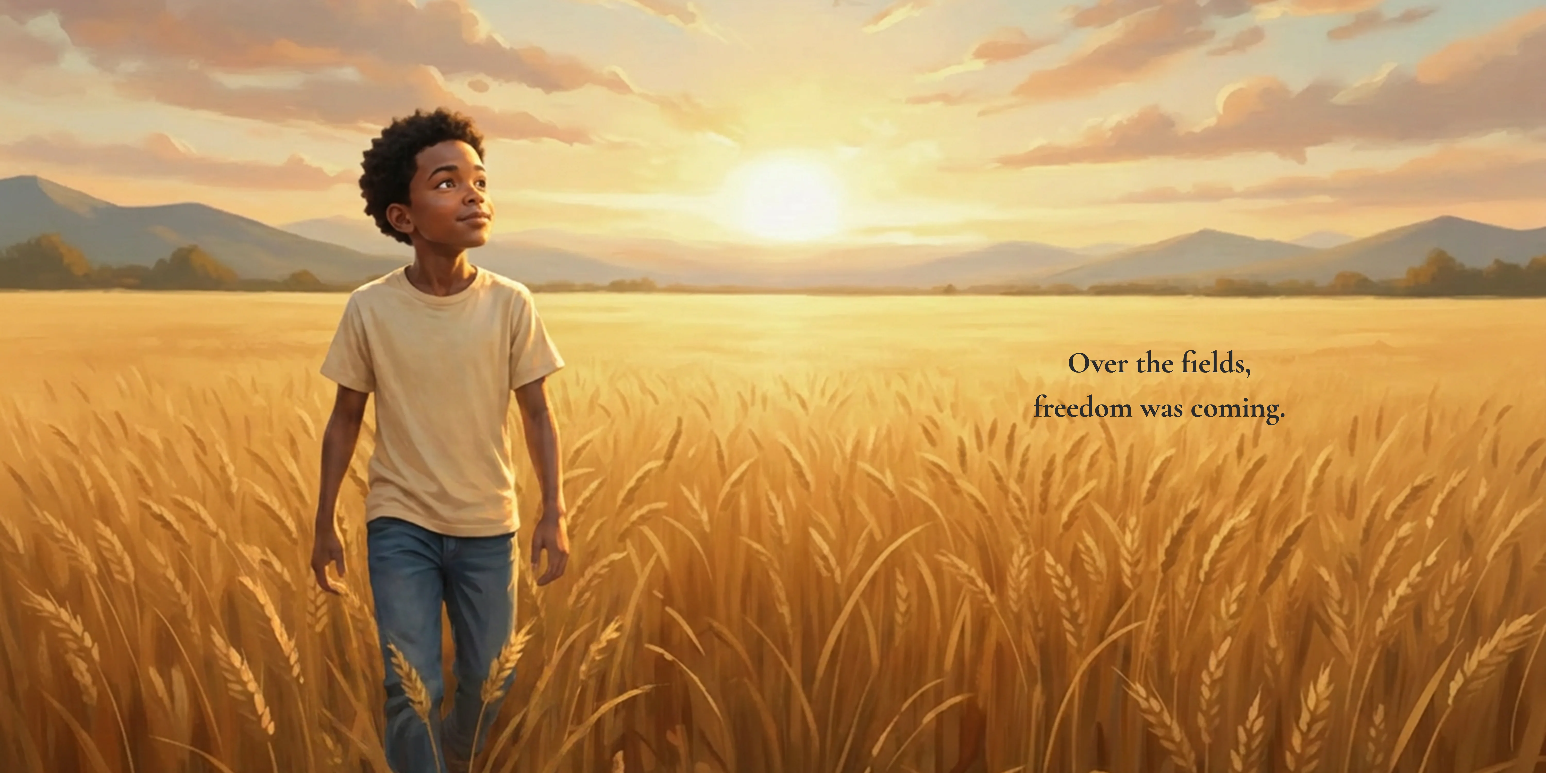 Over the fields, freedom was coming.